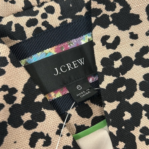 J. Crew Going-Out Blazer in Leopard Print Linen Blend Preppy Academia Size 6 NWT - Picture 8 of 16